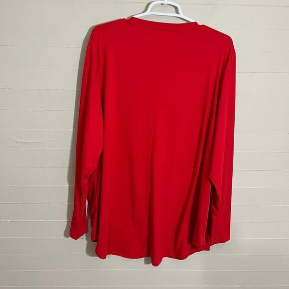 Lane Bryant Red V Neck Tunic SZ 22 / 24 - Picture 7 of 7